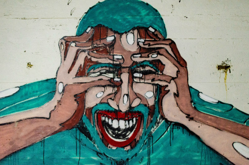 Painting of a distorted face, illustrating the blog theme, 'Believing the Lie'.