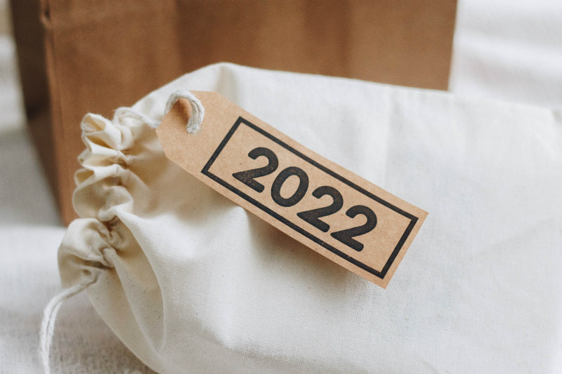 Cloth bag labelled 2022