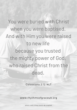 'You were buried with Christ' quotation.