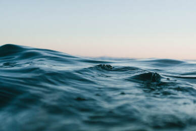 Sea water, illustrating ‘born of water and the Spirit’.